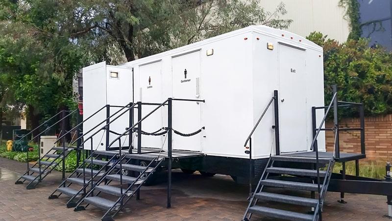 our luxury restroom trailers can be customized to fit specific event themes and decor